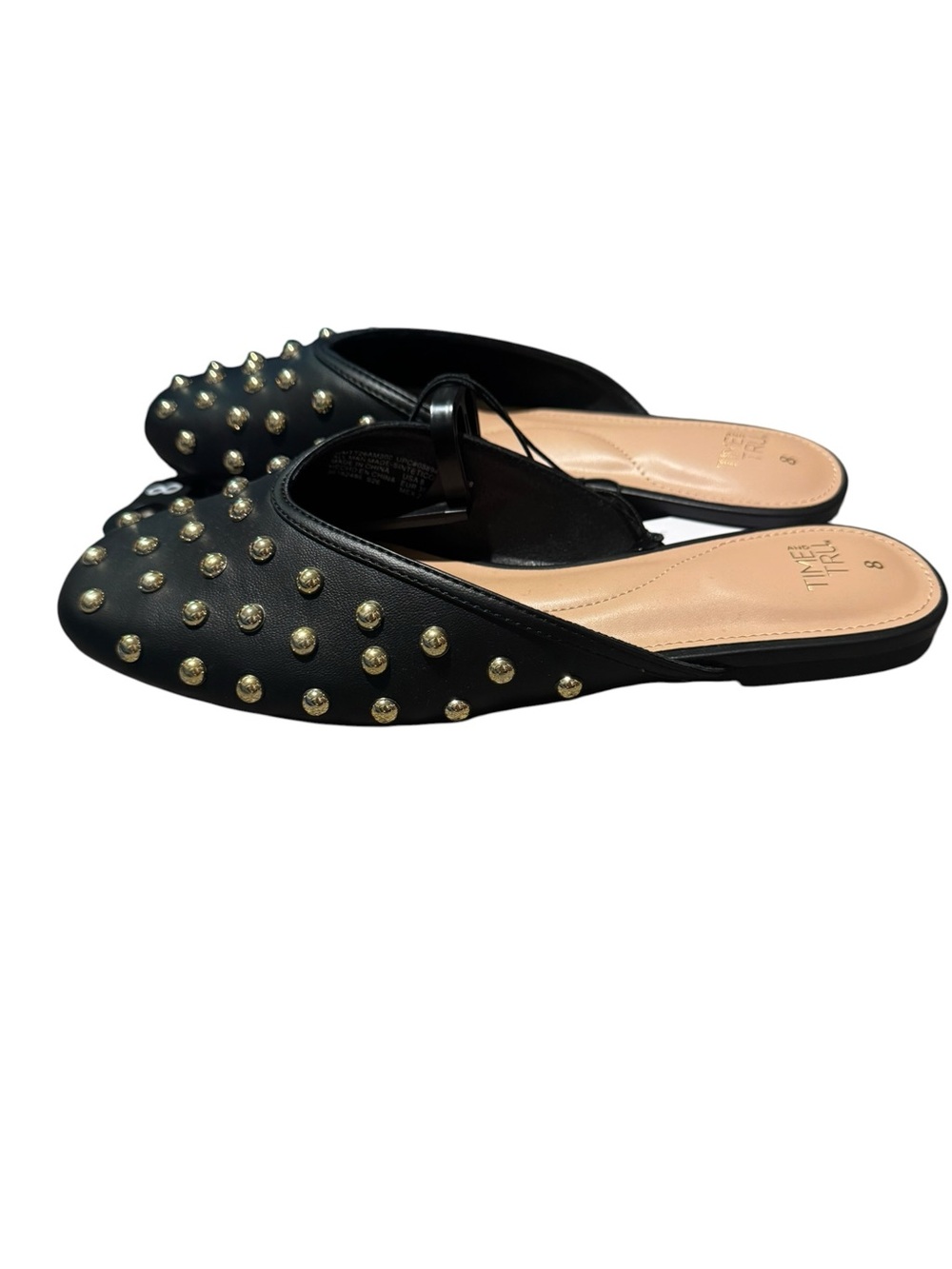 Studded Black Slip-On Mules